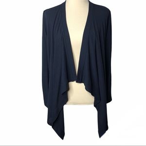 Navy Blue Maternity Open Cascading Cardigan Long Sleeve Sweater Size Large